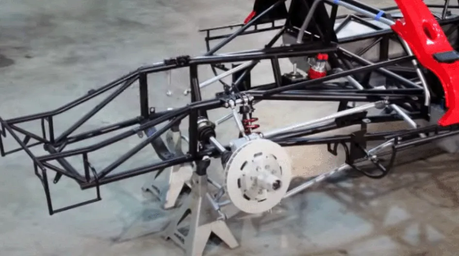 Teraluce — tubular chassis on the build stand
